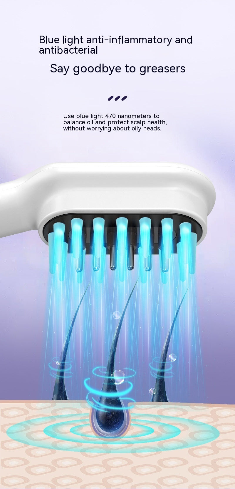 Scalp Medicine Feeder Care Massage Blue Light Red Light Hair Growth Tonic Import Comb